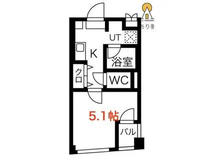 GRACE HILLS横浜(1K/1階)の間取り写真