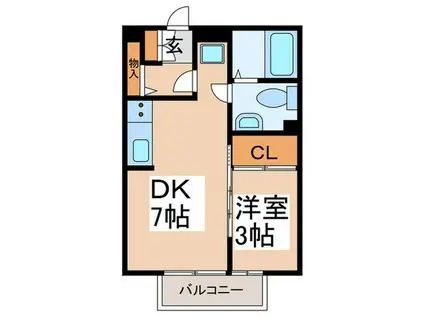 セジュール南成瀬 I棟(1DK/1階)の間取り写真