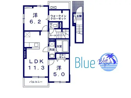 レジデンサ・ジーヨ(2LDK/2階)の間取り写真