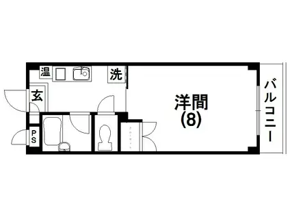 カーサアスカル(1K/3階)の間取り写真