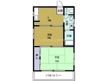 エステート石田(2K/3階)の間取り写真