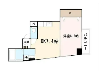 ベルクレイン(1DK/3階)の間取り写真