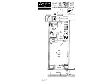 ジェノヴィア吉祥寺通イースト(1K/4階)の間取り写真