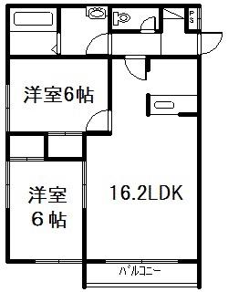 ベルオーブ(2LDK/1階)の間取り写真