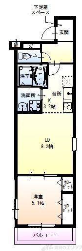 フジパレス阪急豊津駅南I番館(1LDK/3階)の間取り写真