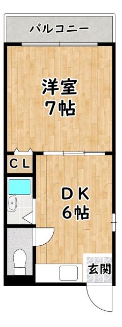 メゾンこがね(1DK/3階)の間取り写真