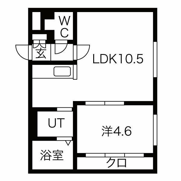 CARRERA二十四軒(1LDK/1階)の間取り写真