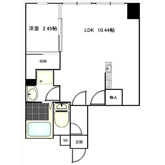 ブランロゼ二日町(1LDK/5階)の間取り写真