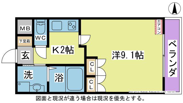 ハイム行村(1K/2階)の間取り写真