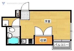 ロマーヌ新石山(ワンルーム/3階)の間取り写真