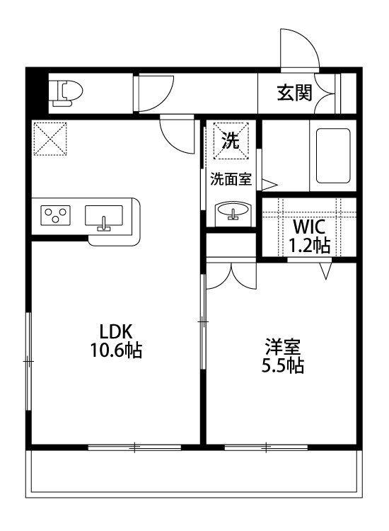 ベイヒルコート西船(1LDK/1階)の間取り写真
