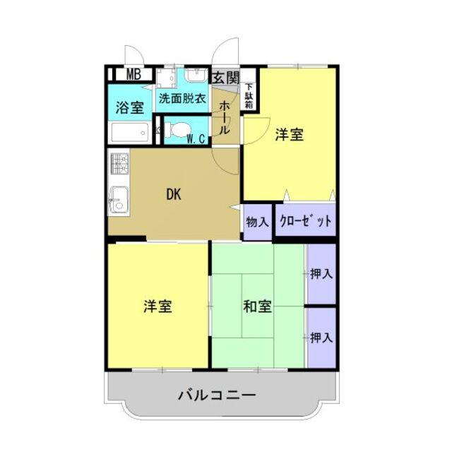 コンフォート桜(3DK/3階)の間取り写真