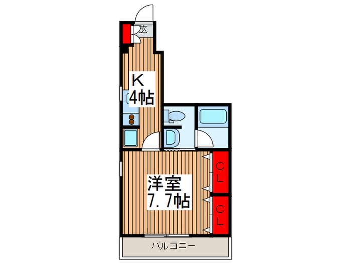 ハグアール(1K/2階)の間取り写真