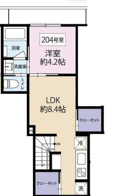 Y′S中野本町(1LDK/2階)の間取り写真
