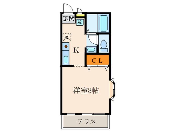 T.Mハイツ(1K/1階)の間取り写真