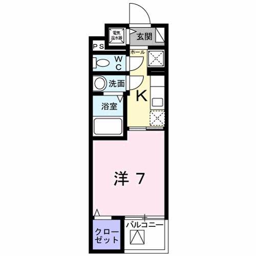 シェモワ 八尾(1K/1階)の間取り写真