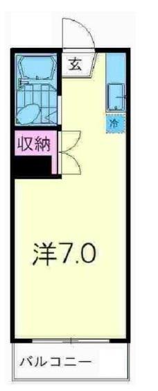 豊川ビル(ワンルーム/2階)の間取り写真