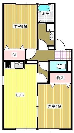 ヴィラージュ コヒジ(2DK/2階)の間取り写真