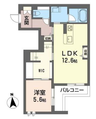 リーベ高円寺南(1LDK/2階)の間取り写真