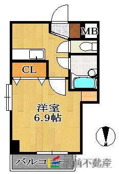 グレースメゾン六本松(1K/4階)の間取り写真