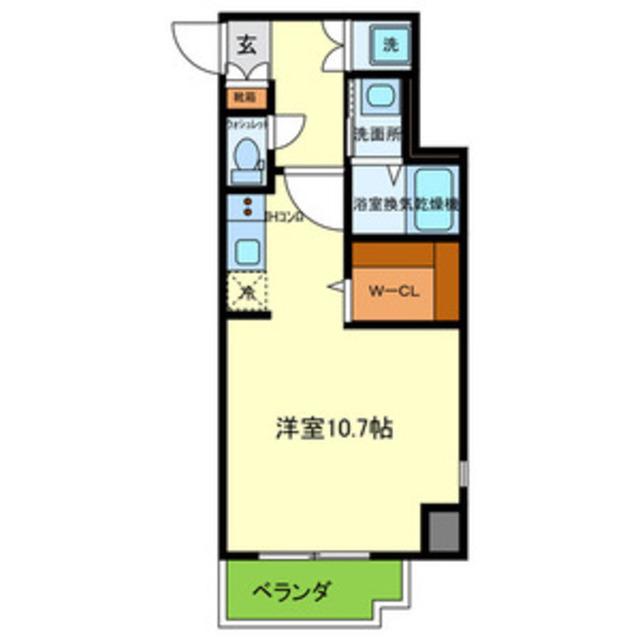 ONLYONEキセラ(ワンルーム/9階)の間取り写真