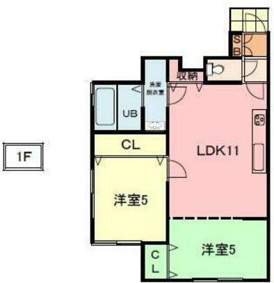 サファイア伊伝居(2LDK/1階)の間取り写真