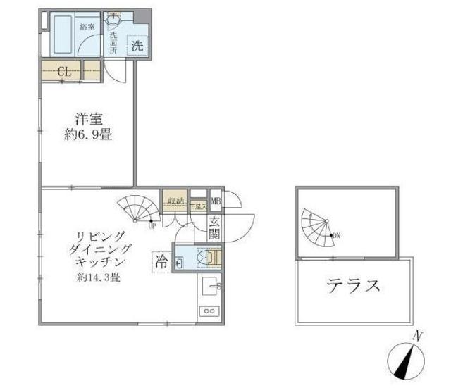 アプリーレ赤坂(1LDK/4階)の間取り写真