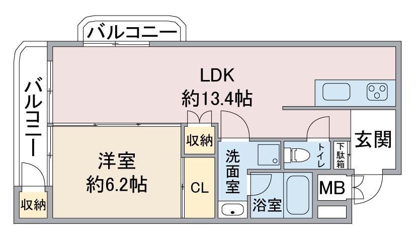 KOURYU P&A HOUSE(1LDK/2階)の間取り写真