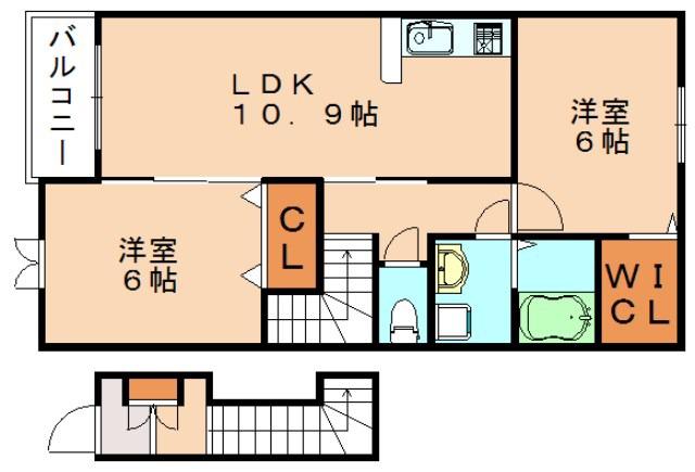 パークスクエア(2LDK/2階)の間取り写真
