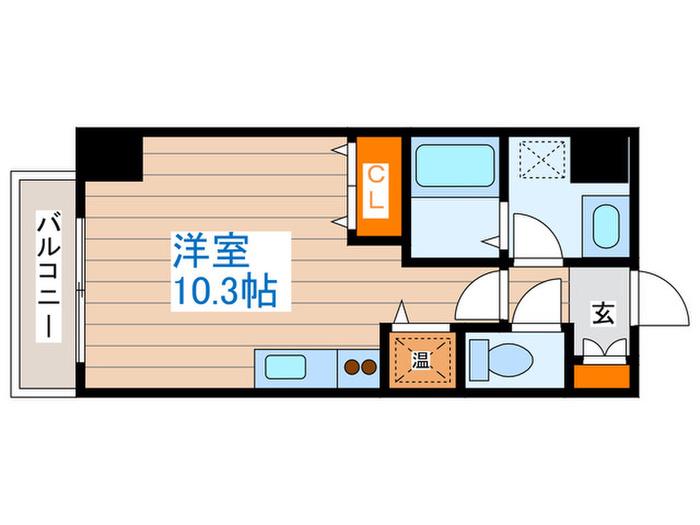 バロンドール(ワンルーム/14階)の間取り写真