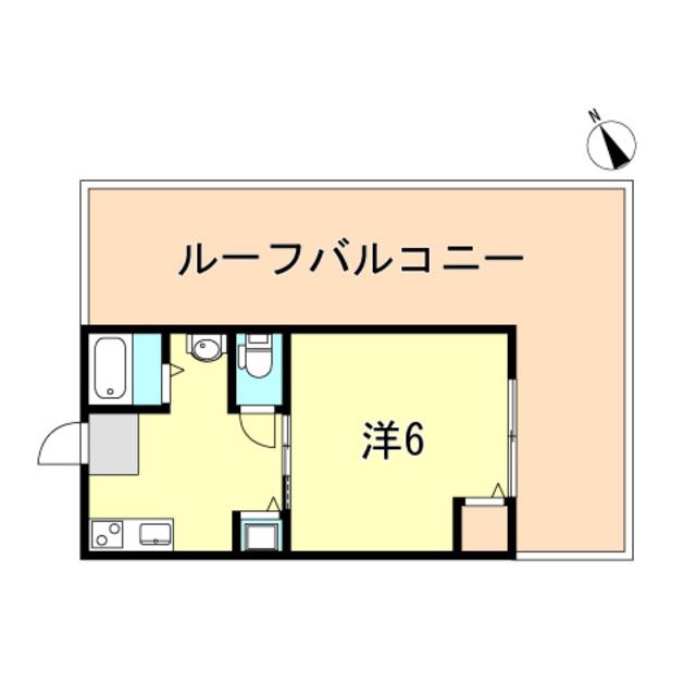 ラムール王塚台(1K/4階)の間取り写真