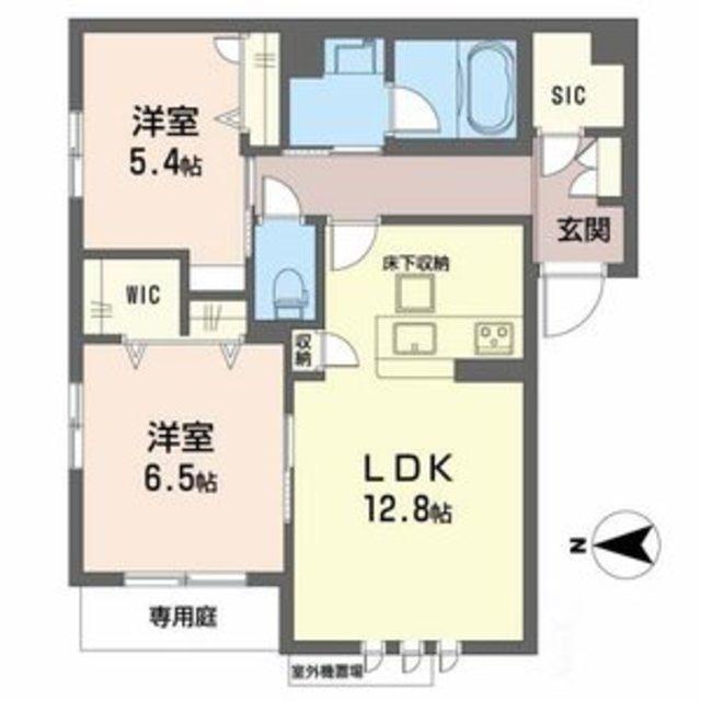 SHAMAISONECRACIE(2LDK/1階)の間取り写真