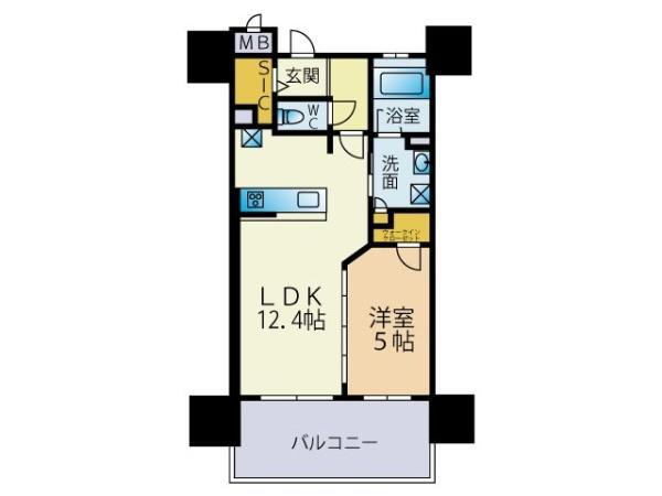 デュレジア平尾(1LDK/2階)の間取り写真