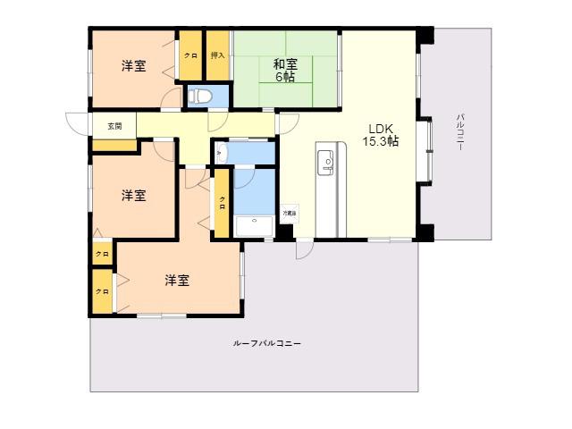 ダイアパレス ル・ベール室見(4LDK/5階)の間取り写真