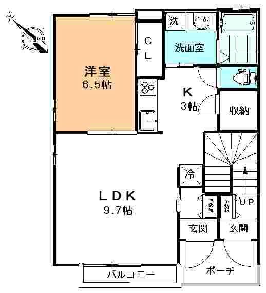 アムール成城(1LDK/2階)の間取り写真