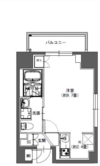 LA DOUCEUR東神田(ワンルーム/9階)の間取り写真