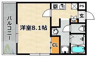 ラフィーネ神戸(1K/5階)の間取り写真
