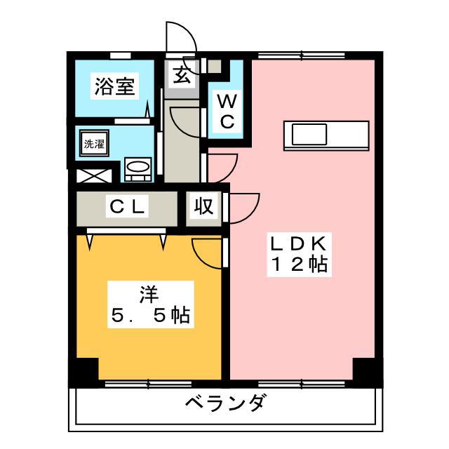 メゾン阿曽(1LDK/4階)の間取り写真