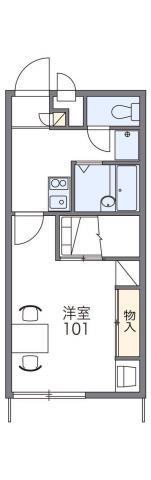 レオパレスCASA田上(1K/1階)の間取り写真