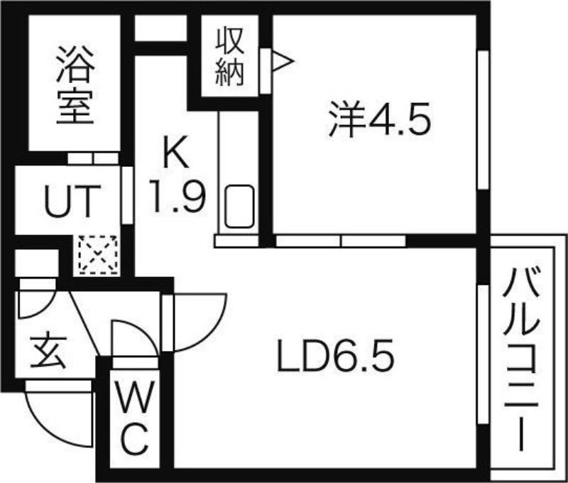 SUPERIAGE N19 ウエスト(1LDK/3階)の間取り写真