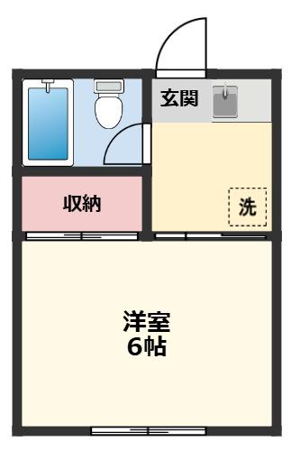 サンライズ湊(1K/2階)の間取り写真