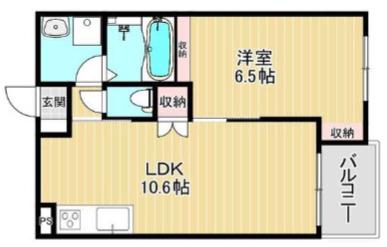 リアノーラ平野ウエスト(1LDK/2階)の間取り写真