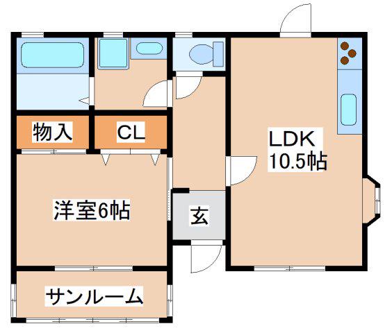 メゾン・ド・ソガワ(1LDK/1階)の間取り写真