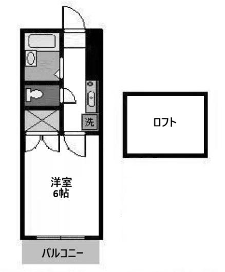 ソレアード青葉(1K/2階)の間取り写真