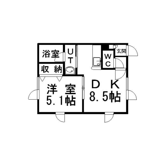 メゾンシエルブウル(1DK/2階)の間取り写真