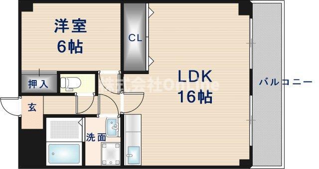 GRND STEADY八戸ノ里(1LDK/4階)の間取り写真