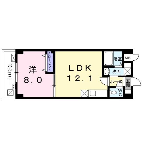 ヴィラージュ経堂(1LDK/2階)の間取り写真
