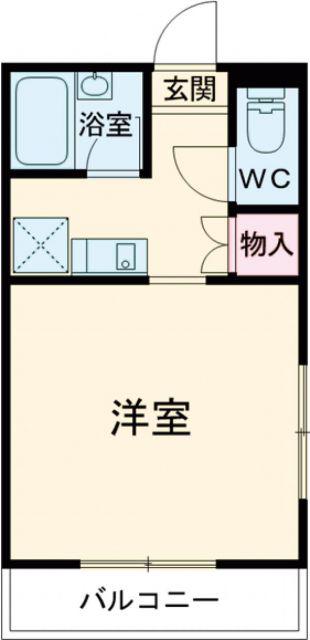 フルエンス(1K/4階)の間取り写真