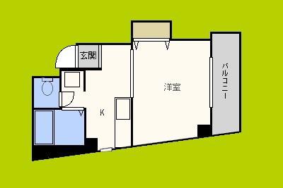 八幡 ハイツ(1K/5階)の間取り写真