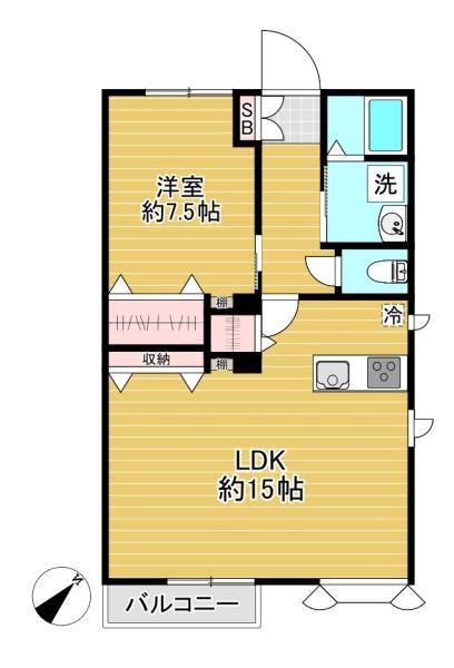 HILL SITE(1LDK/2階)の間取り写真
